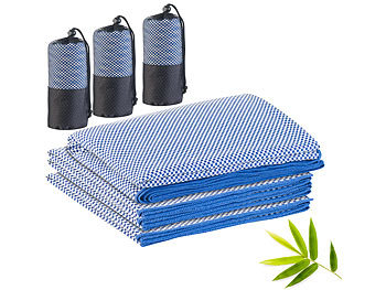 Pocket-Handtücher: PEARL 3er-Set schnelltrocknende, leichte Bambus-Handtücher, 3 Größen