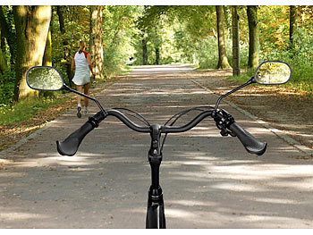 PEARL 4er-Set Fahrrad-Rückspiegel mit Lenkerhalterung, für rechts und links