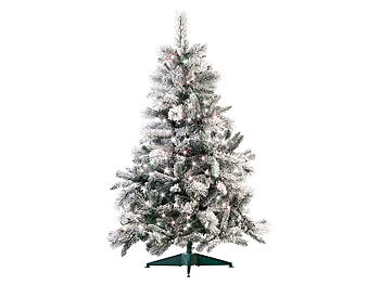 Tannenbäume Beleuchtung: infactory Künstlicher Weihnachtsbaum im Schneedesign, 180 cm, mit 300 LEDs