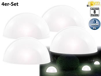 Lunartec Solar-Leuchthalbkugel mit weißen LEDs, 4er-Set