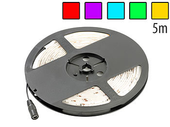 LED Band zuschneidbar: Lunartec LED-Streifen LC-500N, 5 m, RGB, Innenbereich