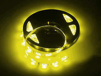 Lunartec LED-Streifen LE-500YN, gelb, 5m, Innenbereich & Netzteil