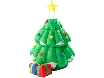 infactory Selbstaufblasender XXL Weihnachtsbaum mit animiertem Santa