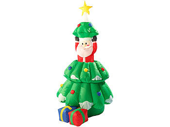 infactory Selbstaufblasender XXL Weihnachtsbaum mit animiertem Santa