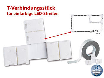 LEDstrips: Lunartec T-Verbindungsstück für LED-Streifen der Serie LE, IP44
