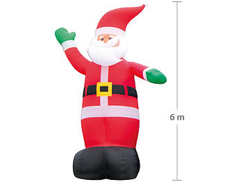 außen Deko: infactory Selbstaufblasender XXL-Weihnachtsmann, 6 m