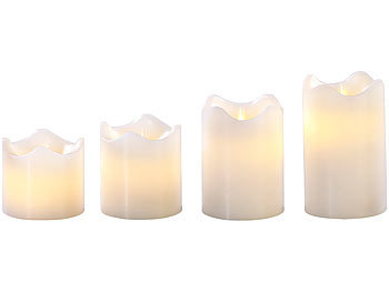 Britesta Adventskranz, golden, 4 weiße LED-Kerzen mit bewegter Flamme