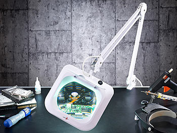 Lunartec Profi-Lupenleuchte mit 5-Watt-LED & 3 Dioptrien Vergrößerung, 550 lm