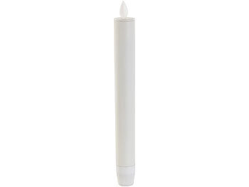 Britesta LED-Stabkerze mit silbernem Kerzenhalter, bewegliche Flamme, weiß