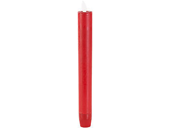 Britesta LED-Stabkerze mit schwarzem Kerzenhalter, bewegliche Flamme, rot