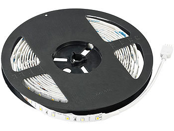 Lunartec LED-Streifen LE-500WMN, weiß/warmw., Innen, Netzteil, Fernbed