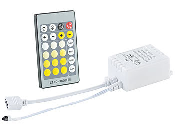 Lunartec LED-Streifen LE-500WMA, weiß/warmw., IP65, Netzteil, Fernbed.