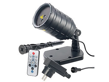 Lunartec Laser-Projektor mit Sternenregen-Lichteffekt, Fernbedien., Timer, IP65