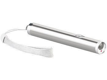 PEARL 2in1-LED-Taschenlampe & Laserpointer, Edelstahl-Gehäuse, 15 Lumen