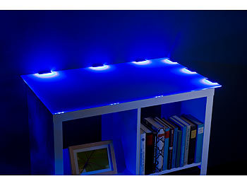 Beleuchtung für Möbel mit RGB-LED für buntes Licht in rot, gelb, blau, grün, weiß