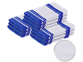 Geschirr-Tuch: PEARL Mikrofaser-Küchentuch zum Trocknen & Polieren, 3D-Waffelpiqué, 9er-Set