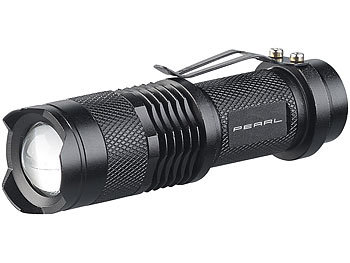 PEARL Taschenlampe mit 3-Watt-Cree-LED & 3 Leuchtmodi, 150 lm, fokussierbar