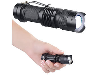 Taschelampe: PEARL Taschenlampe mit 3-Watt-Cree-LED & 3 Leuchtmodi, 150 lm, fokussierbar