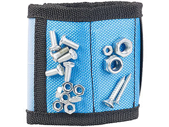 AGT Magnet-Armband für Nägel & Schrauben mit 6 Magneten, Gummizug & Tasche