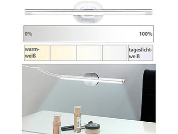 Schminklicht: Sichler Beauty LED-Kosmetik-Spiegelleuchte, Klebepad, Helligkeit & Lichtfarbe wählbar