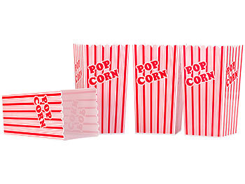 infactory 12er-Set wiederverwendbare Popcorn-Boxen, 2 Liter, rot-weiß gestreift