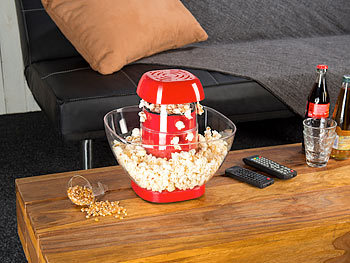 Rosenstein & Söhne Heißluft-Popcorn-Maschine mit Auffangschale, Versandrückläufer