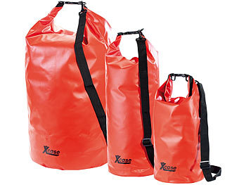 Outdoor Sack wasserdicht: Xcase Urlauber-Set wasserdichte Packsäcke 16/25/70 Liter, rot