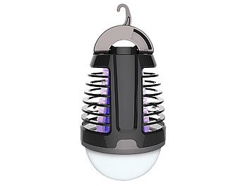 USB Lampe: Exbuster 2in1-UV-Insektenvernichter und Camping-Laterne mit Akku, dimmbar, USB