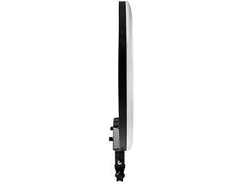 Somikon XL-LED-Ringlicht mit Smartphone-Halter, Ø 46 cm, USB-Port, dimmbar