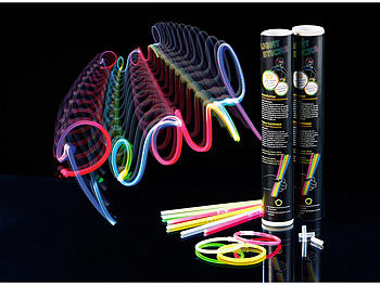 PEARL 100 Lightsticks (Knicklichter) in 5 Neon-Leuchtfarben, 20 cm Länge