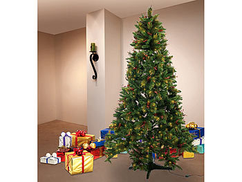 infactory Rotierender Weihnachtsbaum mit Deko und Beleuchtung, 180 cm