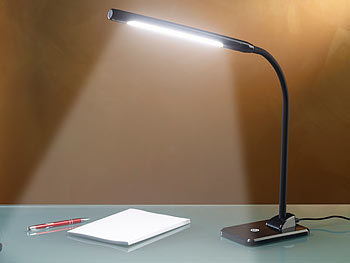 Lunartec LED-Schreibtischlampe 7 W mit langem Schwanenhals, schwarz