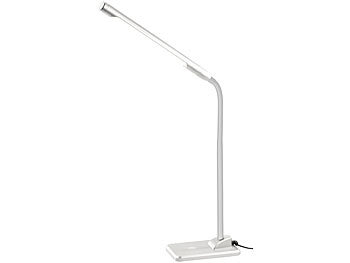 Lunartec LED-Schreibtischlampe 7 W mit langem Schwanenhals, silbern