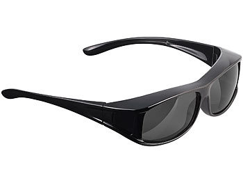 Sonnenbrille über Brille: PEARL Überzieh-Sonnenbrille "Day Vision Pro" für Brillenträger, polarisiert