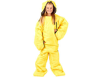 Semptec Kinderschlafsack mit Armen und Beinen, Größe S, 150 cm, gelb