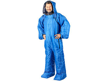 Semptec Schlafsack für Erwachsene mit Armen & Beinen, Größe M, 180 cm, blau