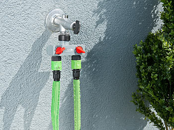Royal Gardineer Regulierbarer 2-fach-Wasserverteiler für die Gartenbewässerung
