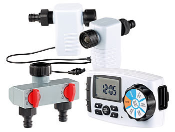 Digitale Wasseruhr: Royal Gardineer Digitaler Bewässerungscomputer mit Display und 2 Schlauch-Anschlüssen