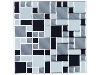 infactory Selbstklebende 3D-Mosaik-Fliesenaufkleber "Modern", 26x26 cm, 15er-Set