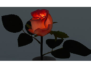 Lunartec LED-Rose "Real Touch" mit LED-Blüte, 28 cm, rosa