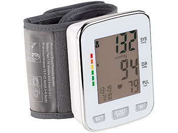newgen medicals Med. Handgelenk-Blutdruckmessgerät, XL-Display, 2x 60 Speicherplätze