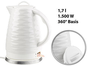 Wasserkocher Keramik: Rosenstein & Söhne Porzellan-Wasserkocher WSK-270.rtr,  1,7 Liter, 1.500 Watt
