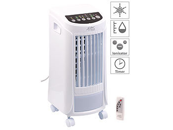 4 in 1 Klimagerät Luftkühler Ventilator Ionisator Luftreiniger Luftbefeuchter: Sichler 3in1-Luftkühler, Luftbefeuchter und Ionisator, 4 l, 65 W, 200 ml/h