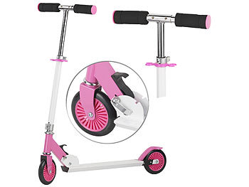 Scooter Kinder: PEARL Klappbarer City-Roller für Kinder, ultraleicht, max. 50 kg, rosa