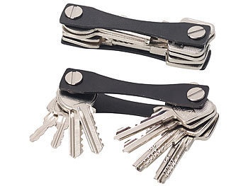 Schlüsselhalter: PEARL Schlüssel-Organizer für bis zu 24 Schlüssel, aus Aluminium, schwarz