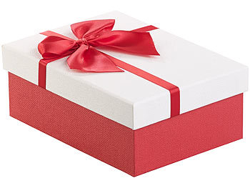 Your Design 6er-Set edle Geschenk-Boxen mit roter Schleife, 3 verschiedene Größen