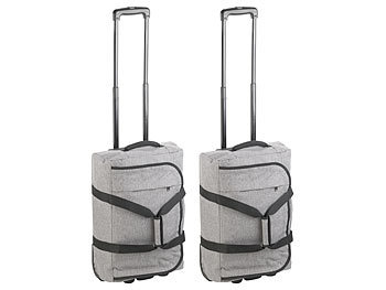 Koffer-Trolley klein: Xcase Faltbare 2in1-Handgepäck-Trolley & Reisetasche, 44 l, 2 kg, 2er-Set