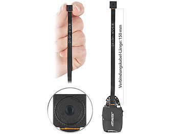 Somikon 2er-Set Full-HD-Micro-Einbau-Kameras mit Akku und 65°-Bildwinkel