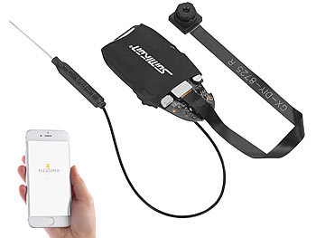 Somikon Full-HD-Micro-Einbaukamera mit Bewegungserkennung, WLAN & App