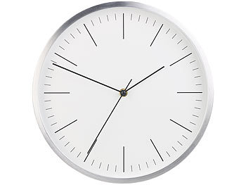 Wanduhr geräuschlos: St. Leonhard Moderne Aluminium-Wanduhr mit flüsterleisem Sweep-Uhrwerk, Ø 31 cm